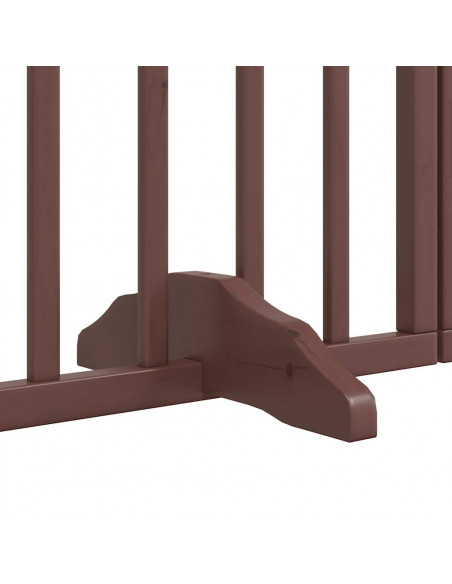 Cancello Cani Porta Pieghevole Marrone 15 Pannelli 750cm Pioppo