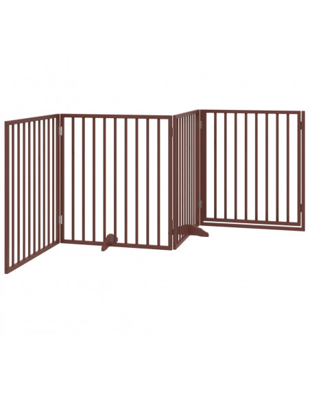 Cancello Cani Porta Pieghevole Marrone 4 Pannelli 320cm Pioppo