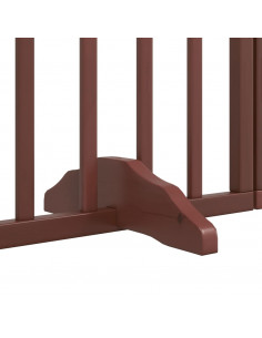 Cancello Cani Porta Pieghevole Marrone 6 Pannelli 480cm Pioppo