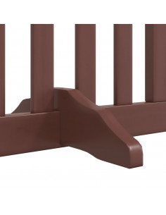 Cancello Cani Porta Pieghevole Marrone 6 Pannelli 480cm Pioppo