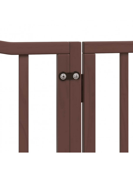 Cancello Cani Porta Pieghevole Marrone 8 Pannelli 640cm Pioppo