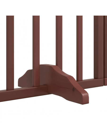 Cancello Cani Porta Pieghevole Marrone 9 Pannelli 450cm Pioppo