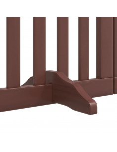 Cancello Cani Porta Pieghevole Marrone 9 Pannelli 450cm Pioppo