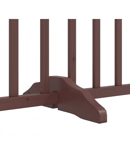Cancello Cani Porta Pieghevole Marrone 9 Pannelli 450cm Pioppo
