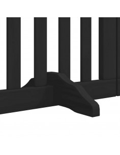 Cancello Cani Porta Pieghevole Nero 12 Pannelli 600 cm Pioppo