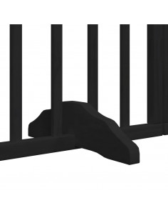Cancello Cani Porta Pieghevole Nero 12 Pannelli 960 cm Pioppo