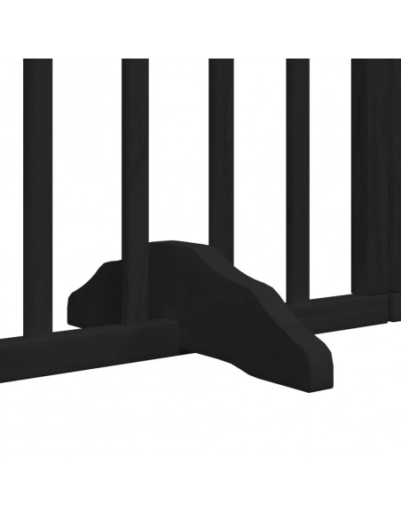 Cancello Cani Porta Pieghevole Nero 12 Pannelli 960 cm Pioppo