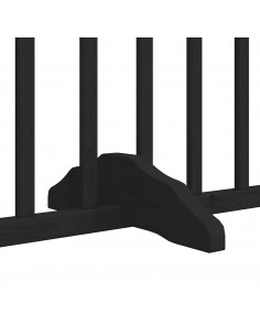 Cancello Cani Porta Pieghevole Nero 12 Pannelli 960 cm Pioppo