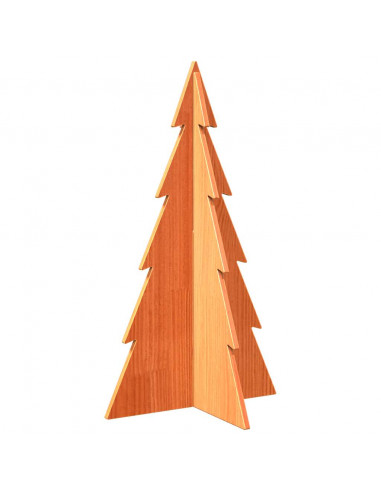 Albero di Natale Marrone Cera 80 cm in Legno Massello di Pino
