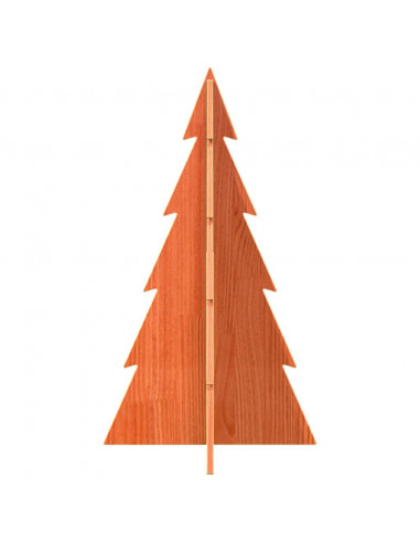 Albero di Natale Marrone Cera 80 cm in Legno Massello di Pino