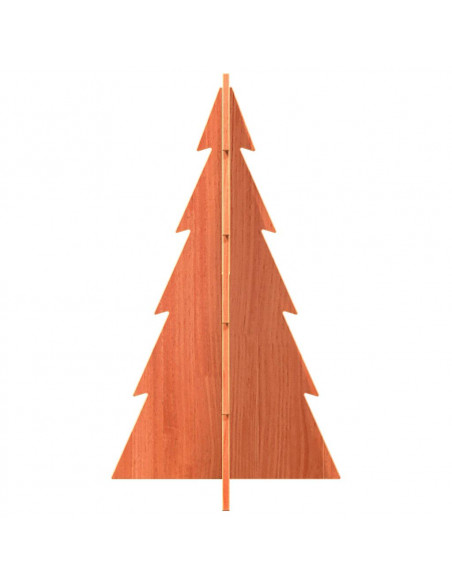 Albero di Natale Marrone Cera 80 cm in Legno Massello di Pino
