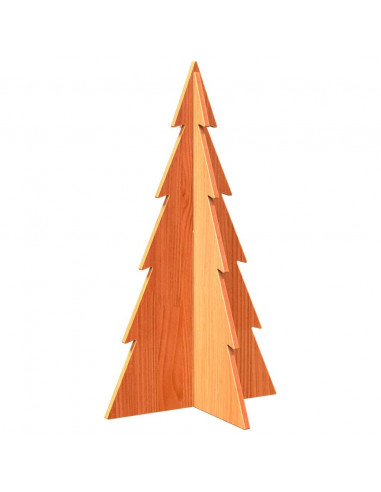 Albero di Natale Marrone Cera 80 cm in Legno Massello di Pino