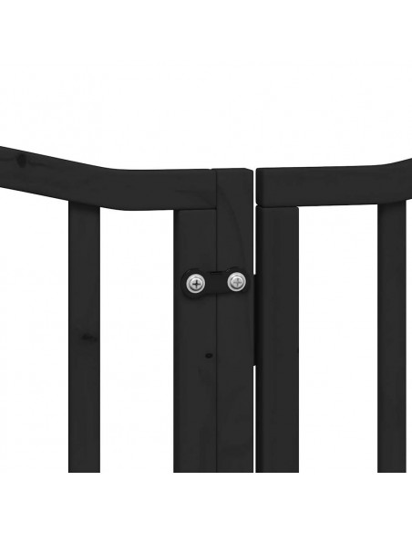 Cancello Cani Porta Pieghevole Nero 15 Pannelli 750 cm Pioppo