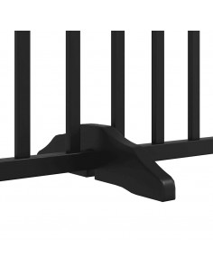 Cancello Cani Porta Pieghevole Nero 8 Pannelli 640 cm Pioppo
