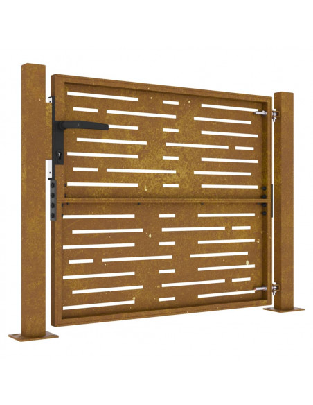 Cancello da Giardino 105x105 cm Acciaio Corten Design Quadrato