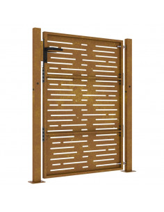 Cancello da Giardino 105x130 cm Acciaio Corten Design Quadrato