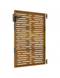 Cancello da Giardino 85x125 cm Acciaio Corten Design Quadrato