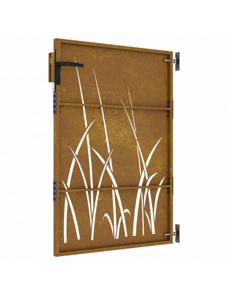 Cancello da Giardino 85x125 cm in Acciaio Corten Design Erba