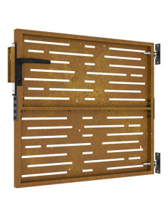 Cancello da Giardino 85x75 cm Acciaio Corten Design Quadrato