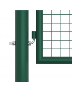 Cancello da Giardino a Rete in Acciaio 400x125 cm Verde