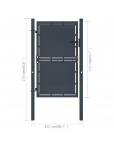 Cancello da Giardino in Acciaio 100x125 cm Antracite