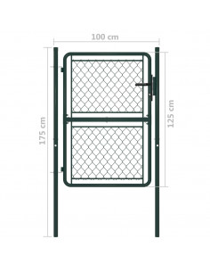 Cancello da Giardino in Acciaio 100x125 cm Verde