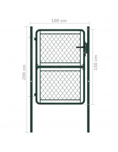 Cancello da Giardino in Acciaio 100x150 cm Verde