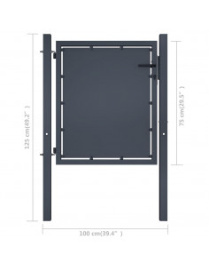 Cancello da Giardino in Acciaio 100x75 cm Antracite