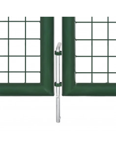 Cancello da Giardino in Rete Verde 400x175 cm Acciaio Zincato