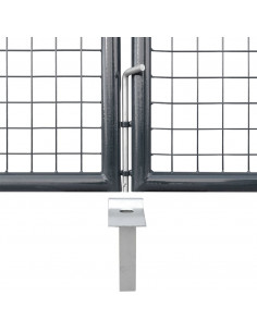 Cancello da Giardino Rete Antracite 300x175 cm Acciaio Zincato