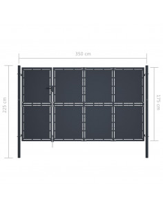 Cancello di Recinzione in Acciaio 350x175 cm Antracite