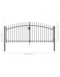 Cancello Doppio con Punte a Lancia 300x150 cm