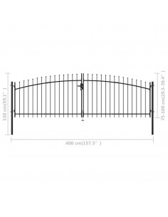Cancello Doppio con Punte a Lancia 400x150 cm