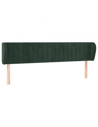 Testiera ad Orecchio Verde Scuro 183x23x78/88 cm in Velluto