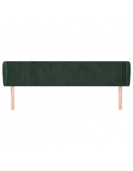 Testiera ad Orecchio Verde Scuro 183x23x78/88 cm in Velluto