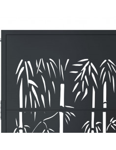 Cancello Giardino Antracite 105x105 cm in Acciaio Design Bambù