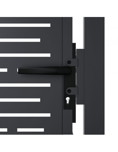 Cancello da giardino antracite 100x125 cm in acciaio design quadrato