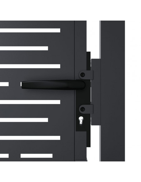 Cancello da giardino antracite 100x125 cm in acciaio design quadrato