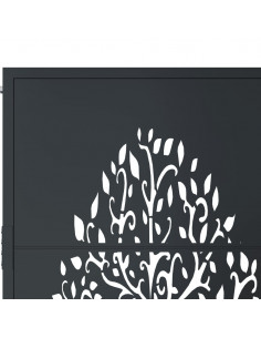 Cancello Giardino Antracite 105x130 cm in Acciaio Design Albero
