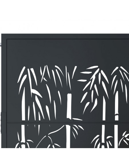 Cancello da giardino antracite 100x125 cm acciaio design bambù