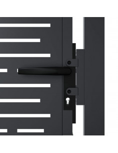 Cancello Giardino Antracite 105x155 cm Acciaio Design Quadrato