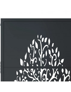 Cancello Giardino Antracite 105x205 cm in Acciaio Design Albero
