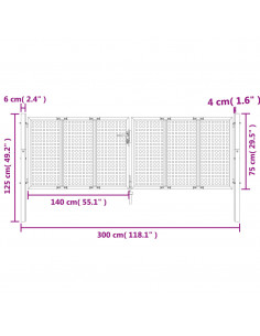Cancello Giardino Antracite 300x125 cm in Acciaio
