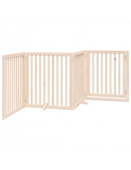 Cancello per Cani con Porta Pieghevole 4 Pannelli 320 cm Pioppo