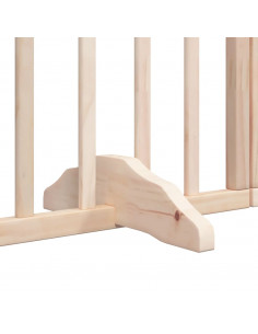 Cancello per Cani con Porta Pieghevole 9 Pannelli 450 cm Pioppo