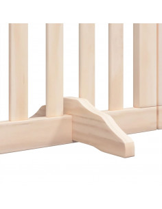 Cancello per Cani con Porta Pieghevole 9 Pannelli 450 cm Pioppo