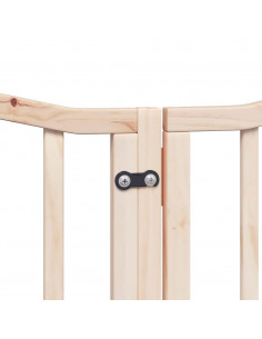 Cancello per Cani con Porta Pieghevole 9 Pannelli 450 cm Pioppo