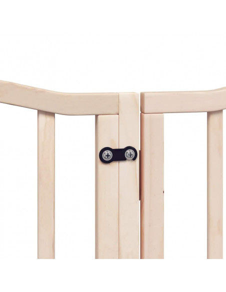 Cancello per Cani con Porta Pieghevole 9 Pannelli 450 cm Pioppo