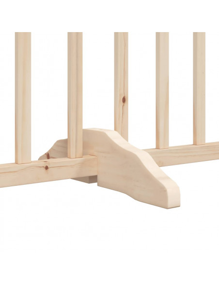 Cancello per Cani con Porta Pieghevole 9 Pannelli 450 cm Pioppo