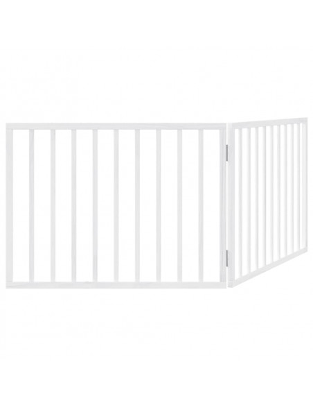 Cancello per Cani Pieghevole 2 Pannelli Bianco 160 cm Pioppo